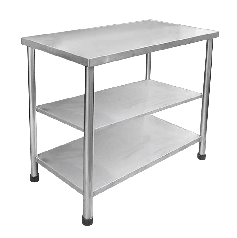 mesa de trabajo 3 niveles en acero inoxidable