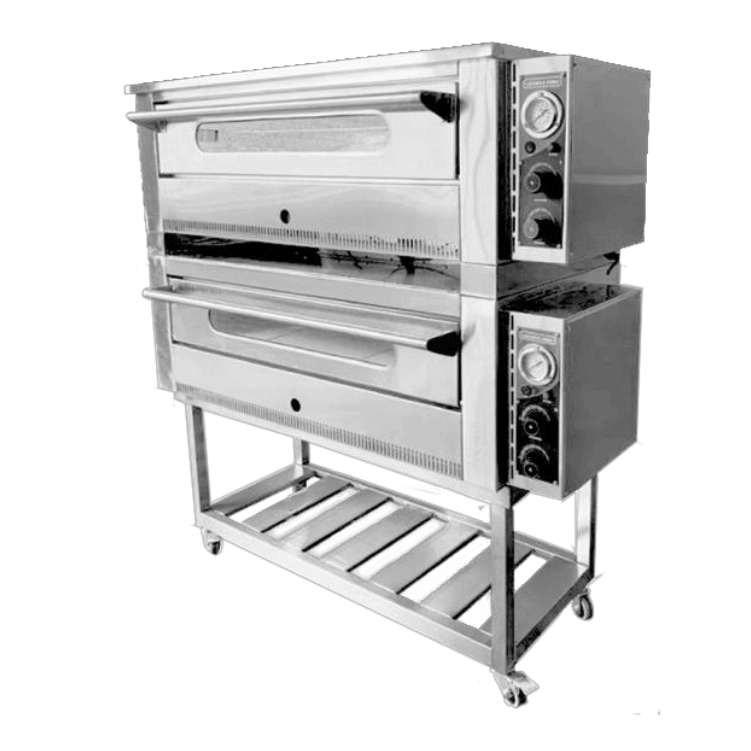 horno pizzero doble en acero inoxidable