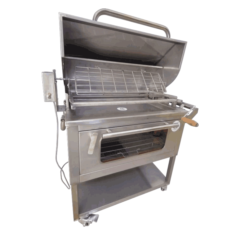 caja china 4 en 1 con tapaahumadora con motor en acero inoxidable