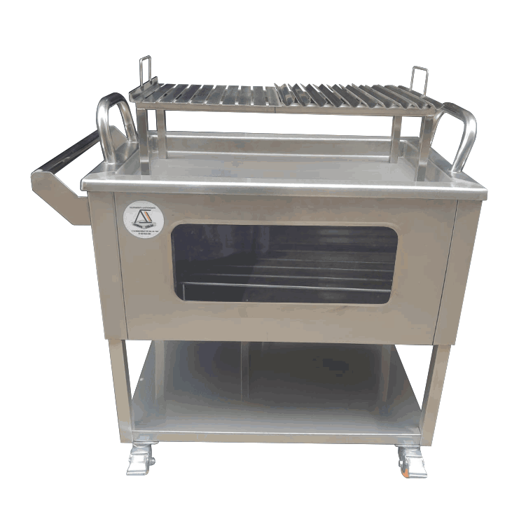 caja china mediana 2 en 1 con visor en acero inoxidable